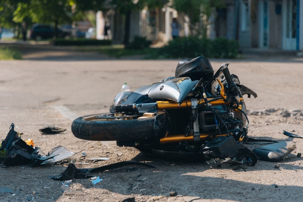 Smashed Motorcycle